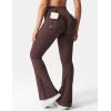 imageYEOREO CoreFlex Flare Leggings with Pockets for Women Scrunch Workout Leggings Butt Lifting Gym Yoga PantsPlum Brown