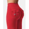 imageYEOREO CoreFlex Flare Leggings with Pockets for Women Scrunch Workout Leggings Butt Lifting Gym Yoga PantsRed