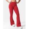 imageYEOREO CoreFlex Flare Leggings with Pockets for Women Scrunch Workout Leggings Butt Lifting Gym Yoga PantsRed