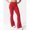 imageYEOREO CoreFlex Flare Leggings with Pockets for Women Scrunch Workout Leggings Butt Lifting Gym Yoga PantsRed