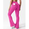 imageYEOREO CoreFlex Flare Leggings with Pockets for Women Scrunch Workout Leggings Butt Lifting Gym Yoga PantsRose Red