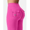 imageYEOREO CoreFlex Flare Leggings with Pockets for Women Scrunch Workout Leggings Butt Lifting Gym Yoga PantsRose Red