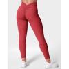 imageYEOREO Gym Leggings for Women V Back Workout Leggings Scrunch Butt Lifting Leggings for Women High Waist Yoga Pants DazeCherry