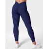 imageYEOREO Gym Leggings for Women V Back Workout Leggings Scrunch Butt Lifting Leggings for Women High Waist Yoga Pants DazeDeep Blue