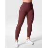 imageYEOREO Gym Leggings for Women V Back Workout Leggings Scrunch Butt Lifting Leggings for Women High Waist Yoga Pants DazeWine Red
