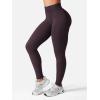 imageYEOREO SoftHue Hidden Scrunch Butt Workout Leggings for Women Seamless Mid Low Waist 25quot Impact Yoga Pants Tummy ControlDark Brown