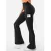 imageYEOREO Workout Flare Leggings with Pockets for Women Byenda Scrunch Butt Lifting Leggings Women No Front Seam Yoga PantsBlack