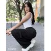 imageYEOREO Workout Flare Leggings with Pockets for Women Byenda Scrunch Butt Lifting Leggings Women No Front Seam Yoga PantsBlack