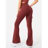 imageYEOREO Workout Flare Leggings with Pockets for Women Byenda Scrunch Butt Lifting Leggings Women No Front Seam Yoga PantsBurgundy