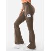 imageYEOREO Workout Flare Leggings with Pockets for Women Byenda Scrunch Butt Lifting Leggings Women No Front Seam Yoga PantsCoffee