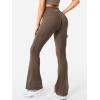 imageYEOREO Workout Flare Leggings with Pockets for Women Byenda Scrunch Butt Lifting Leggings Women No Front Seam Yoga PantsCoffee