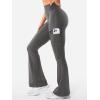 imageYEOREO Workout Flare Leggings with Pockets for Women Byenda Scrunch Butt Lifting Leggings Women No Front Seam Yoga PantsDark Grey