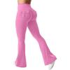 imageYEOREO CoreFlex Flare Leggings with Pockets for Women Scrunch Workout Leggings Butt Lifting Gym Yoga PantsBegonia Pink