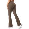 imageYEOREO Workout Flare Leggings with Pockets for Women Byenda Scrunch Butt Lifting Leggings Women No Front Seam Yoga PantsCoffee