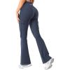 imageYEOREO Workout Flare Leggings with Pockets for Women Byenda Scrunch Butt Lifting Leggings Women No Front Seam Yoga PantsNavy Blue