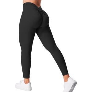 imageYEOREO Gym Leggings for Women V Back Workout Leggings Scrunch Butt Lifting Leggings for Women High Waist Yoga Pants DazeBlack