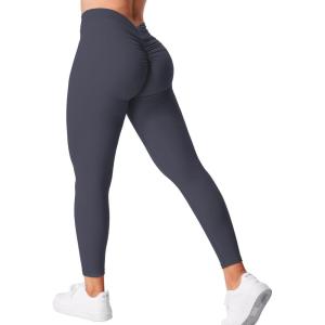 imageYEOREO Gym Leggings for Women V Back Workout Leggings Scrunch Butt Lifting Leggings for Women High Waist Yoga Pants DazeDark Blue