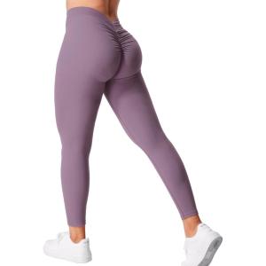 imageYEOREO Gym Leggings for Women V Back Workout Leggings Scrunch Butt Lifting Leggings for Women High Waist Yoga Pants DazeDeep Purple