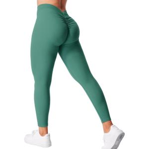 imageYEOREO Gym Leggings for Women V Back Workout Leggings Scrunch Butt Lifting Leggings for Women High Waist Yoga Pants DazeEvergreen