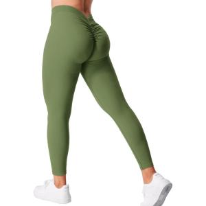 imageYEOREO Gym Leggings for Women V Back Workout Leggings Scrunch Butt Lifting Leggings for Women High Waist Yoga Pants DazeGreen