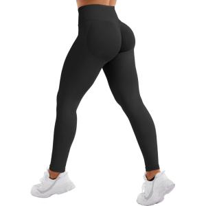 imageYEOREO SoftHue Hidden Scrunch Butt Workout Leggings for Women Seamless Mid Low Waist 25quot Impact Yoga Pants Tummy ControlBlack