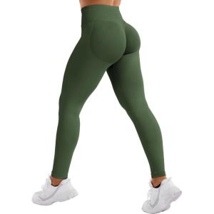 imageYEOREO SoftHue Hidden Scrunch Butt Workout Leggings for Women Seamless Mid Low Waist 25quot Impact Yoga Pants Tummy ControlOlive Green