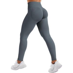 imageYEOREO SoftHue Hidden Scrunch Butt Workout Leggings for Women Seamless Mid Low Waist 25quot Impact Yoga Pants Tummy ControlStormy Grey