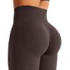 imageYEOREO Mini Flare Leggings Womens Workout Butt Lifting Legging Hidden Scrunch Seamless Impact Lilliean Yoga PantsChocolate Brown