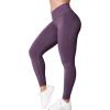 imageYEOREO V Waist Workout Leggings for Women Amplify Butt Lifting Scrunch Gym Leggings Seamless Yoga PantsBlack Purple