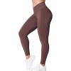 imageYEOREO V Waist Workout Leggings for Women Amplify Butt Lifting Scrunch Gym Leggings Seamless Yoga PantsBrown