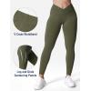 imageYEOREO V Waist Workout Leggings for Women Amplify Butt Lifting Scrunch Gym Leggings Seamless Yoga PantsDark Green