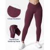 imageYEOREO V Waist Workout Leggings for Women Amplify Butt Lifting Scrunch Gym Leggings Seamless Yoga PantsWine