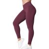 imageYEOREO V Waist Workout Leggings for Women Amplify Butt Lifting Scrunch Gym Leggings Seamless Yoga PantsWine