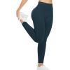 imageYEOREO Women Workout Leggings Seamless High Waisted Solid Yoga PantsDark Green