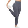 imageYEOREO Women Workout Leggings Seamless High Waisted Solid Yoga PantsDark Grey