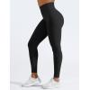 imageYEOREO Women Workout Leggings Seamless High Waisted Solid Yoga PantsMarl Black