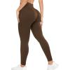 imageYEOREO Women Workout Leggings Seamless High Waisted Solid Yoga PantsTaupe