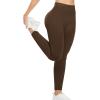 imageYEOREO Women Workout Leggings Seamless High Waisted Solid Yoga PantsTaupe