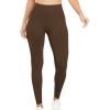 imageYEOREO Women Workout Leggings Seamless High Waisted Solid Yoga PantsTaupe