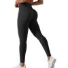 imageYEOREO Women Workout Leggings Seamless High Waisted Solid Yoga PantsMarl Black