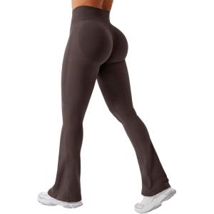 imageYEOREO Mini Flare Leggings Womens Workout Butt Lifting Legging Hidden Scrunch Seamless Impact Lilliean Yoga PantsChocolate Brown