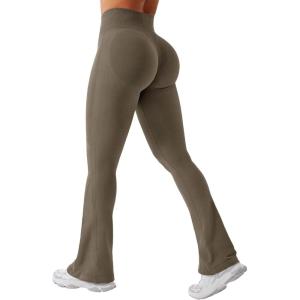 imageYEOREO Mini Flare Leggings Womens Workout Butt Lifting Legging Hidden Scrunch Seamless Impact Lilliean Yoga PantsCoffee