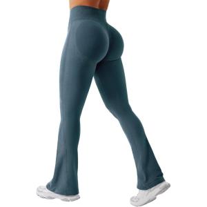 imageYEOREO Mini Flare Leggings Womens Workout Butt Lifting Legging Hidden Scrunch Seamless Impact Lilliean Yoga PantsDark Blue Green