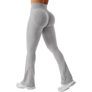 imageYEOREO Mini Flare Leggings Womens Workout Butt Lifting Legging Hidden Scrunch Seamless Impact Lilliean Yoga PantsLight Gray