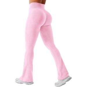 imageYEOREO Mini Flare Leggings Womens Workout Butt Lifting Legging Hidden Scrunch Seamless Impact Lilliean Yoga PantsPink