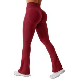 imageYEOREO Mini Flare Leggings Womens Workout Butt Lifting Legging Hidden Scrunch Seamless Impact Lilliean Yoga PantsScarlet Red