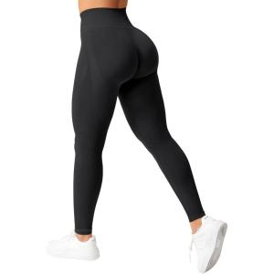 imageYEOREO Scrunch Workout Leggings for Women Grand Butt Lifting Seamless Leggings High Waisted Tummy Control Gym Yoga PantsBlack