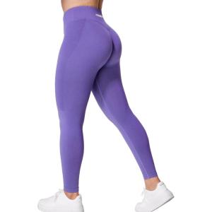 imageYEOREO V Waist Workout Leggings for Women Amplify Butt Lifting Scrunch Gym Leggings Seamless Yoga PantsLavender