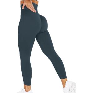 imageYEOREO Women Workout Leggings Seamless High Waisted Solid Yoga PantsDark Green