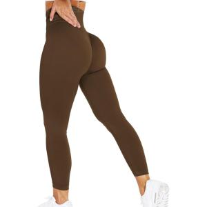 imageYEOREO Women Workout Leggings Seamless High Waisted Solid Yoga PantsTaupe